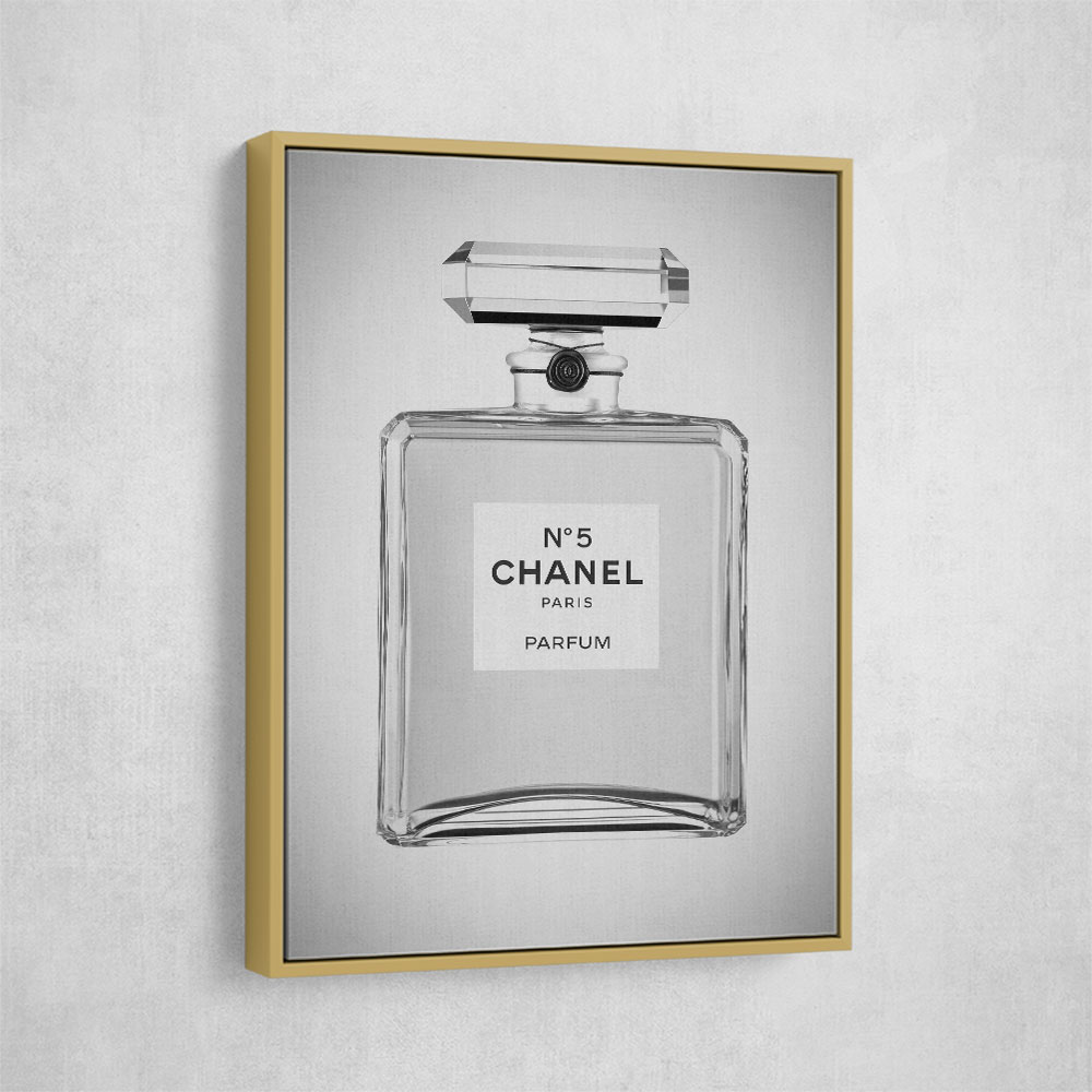 Chanel No 5 Perfume Bottle Black and White Wall Art